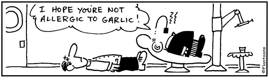  'Are you allergic to garlic.' 