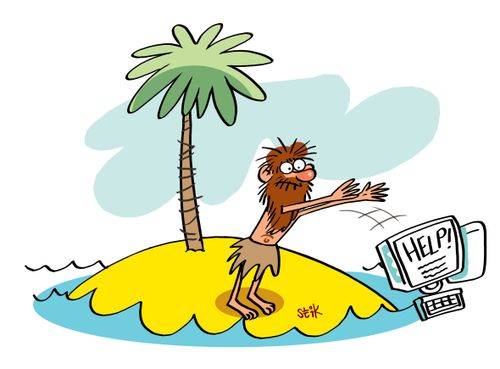 Castaway uses a PC instead of a bottle.