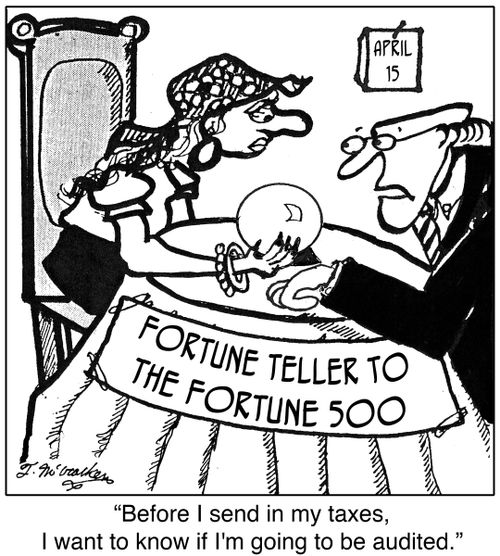 'Before I send in my taxes,I want to know if I'm going to be audited.'