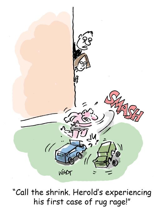 'Call the shrink. Herold's experiencing his first case of rug rage!'