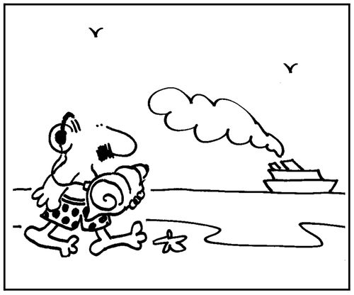 'Sea shell with earphones attached.'