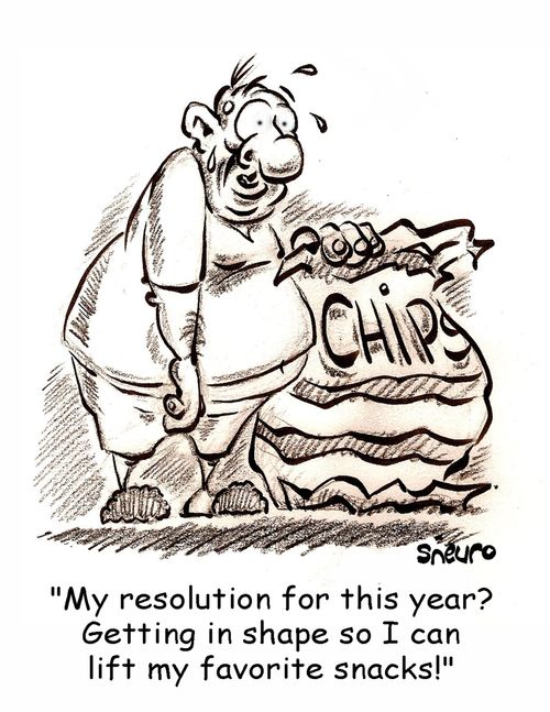 My resolution this year? Getting in shape so I can lift my favorite snacks!