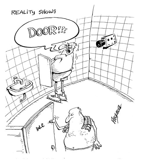 Bathroom in a reality TV show.
