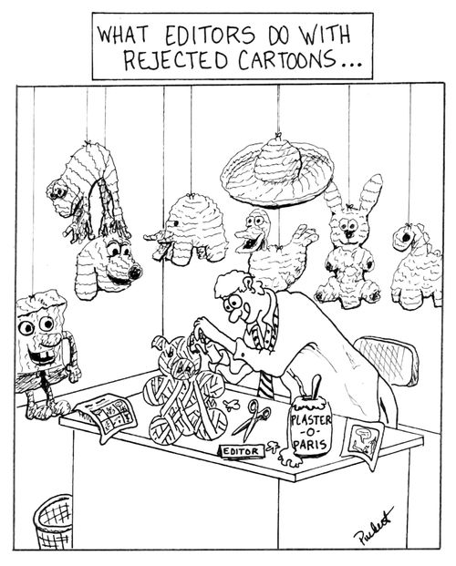 Titled 'What Editors do with rejected cartoons'