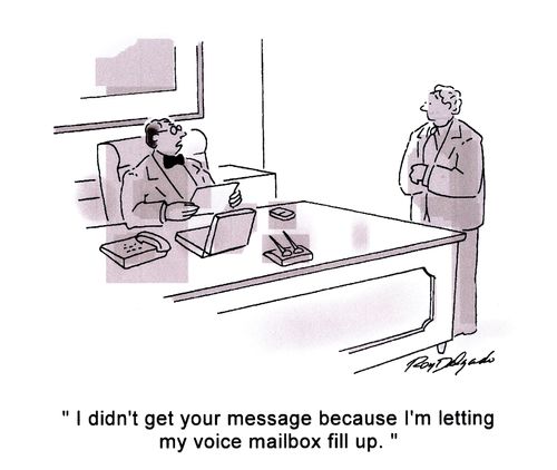 'I didn't get your message because I'm letting my voice mailbox fill up.'