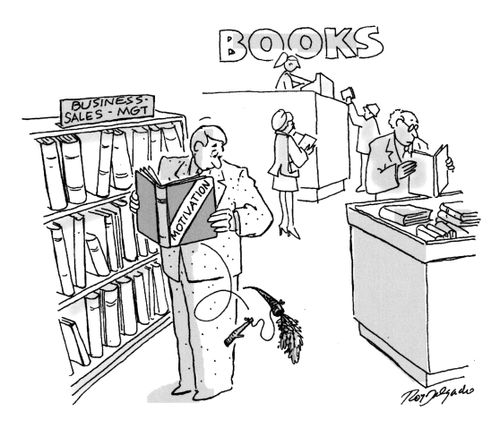 Carrot falls out of motivational book.
