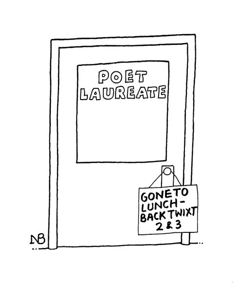 'Poet Laureate' door 'Gone to lunch-back twixt 2 &3'