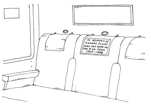 In Memory Of Edward Elliot who sat here on the 8.45 from 1964-1988