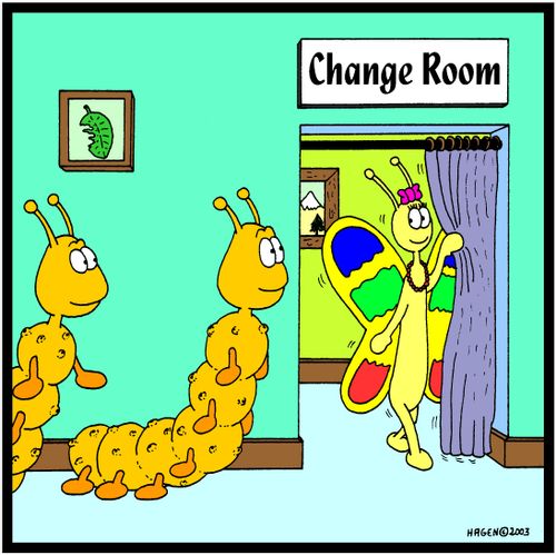 Caterpillar change room.