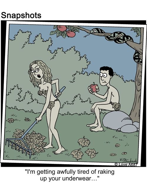 'I'm getting awfully tired of raking up your underwear...'