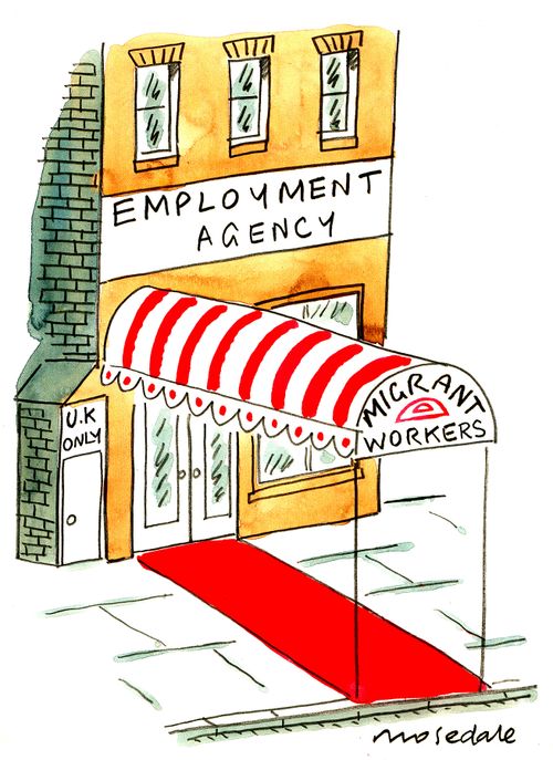 Employment agencies preference for migrant workers.