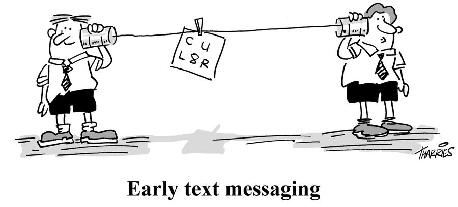 Early text messaging.