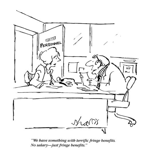 'We have something with terrific fringe benefits.  No salary - just fringe benefits.'