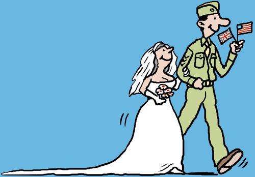 American GI marries a British bride.