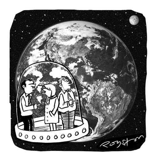 Smokers forced to stand in bubble outside the planet