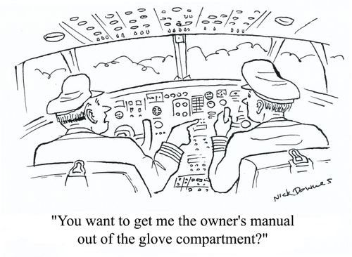 'You want to get me the owner's manual out of the glove compartment?'