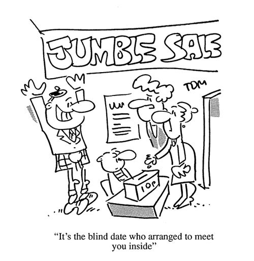 'It's the blind date who arranged to meet you inside.'