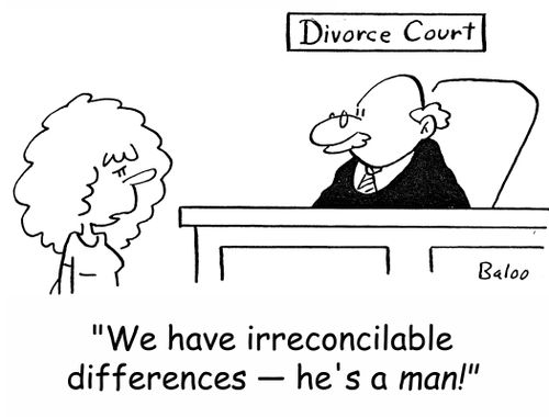 'We have irreconcilable differences -- he's a MAN!'