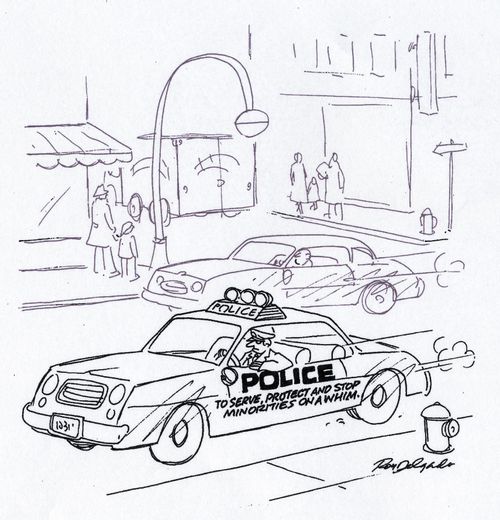 Police: to serve, protect and stop minorities on a whim.