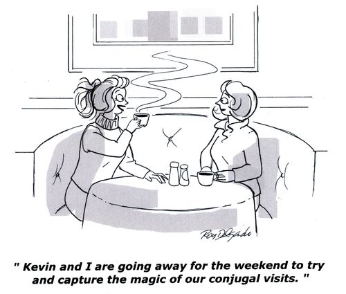 'Kevin and I are going away for the weekend to try and capture the magic of our conjugal visits.'