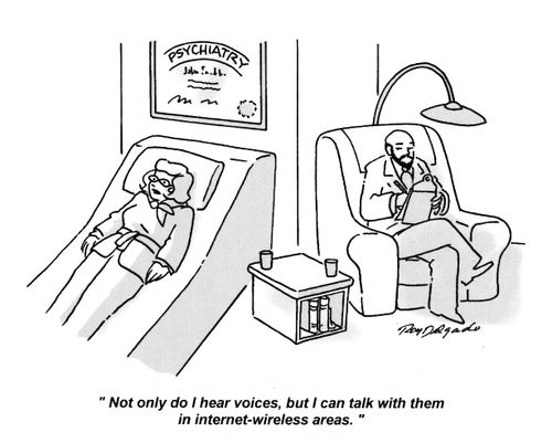 'Not only do I hear voices, but I can talk with them in internet-wireless areas.'
