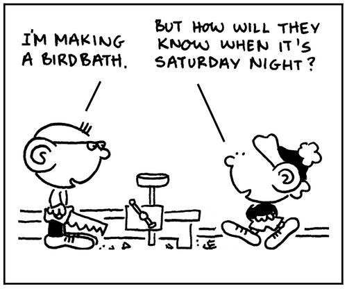 Making a birdbath.