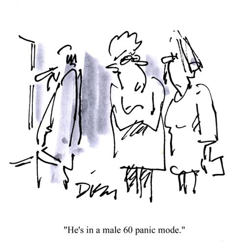 'He's in a male 60 panic mode.'