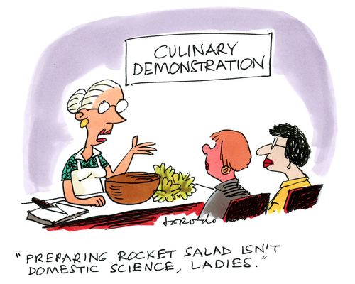 'Preparing rocket salad isn't domestic science, ladies.'