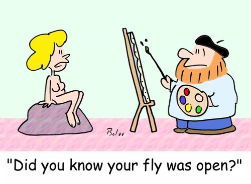 'Did you know your fly was open?'