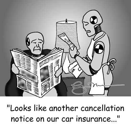 'Looks like another cancellation notice on our car insurance...'
