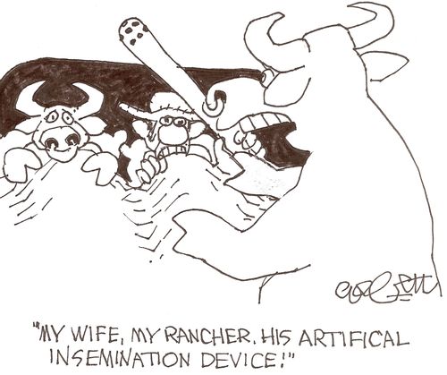 'My wife, my rancher, his artificial insemination device!'
