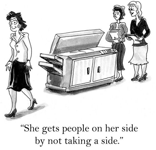 'She gets people on her side by not taking a side.'
