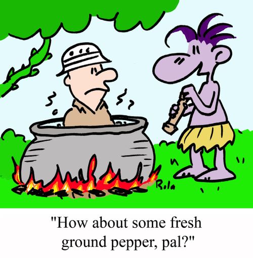 'How about some fresh ground pepper, pal?'