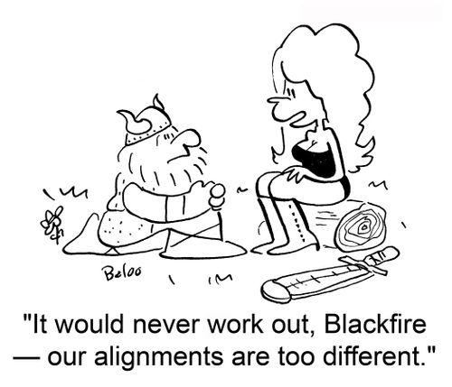 'It would never work out, Blackfire — our alignments are too different.'