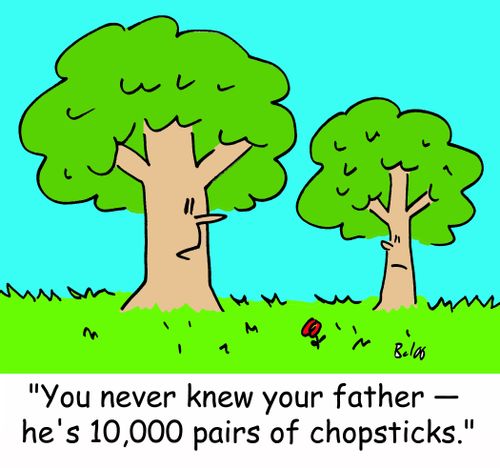 'You never knew your father - he's 10,000 pairs of chopsticks.'