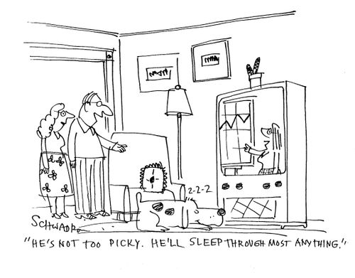 'He's not too picky. He'll sleep through most anything.'