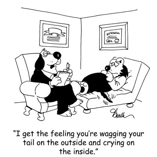 'I get the feeling you're wagging your tale on the outside and crying on the inside.'