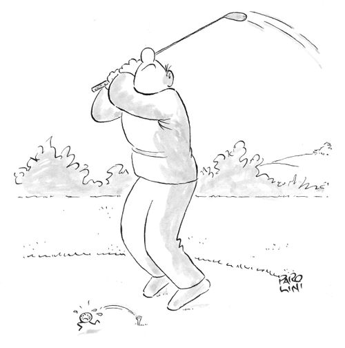 Golf ball escaping.