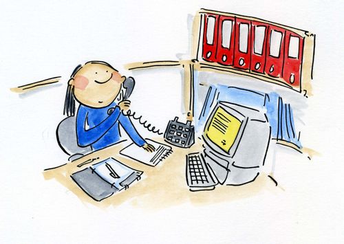 Busy office.