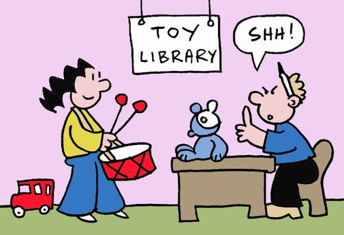 Toy library. Shh!
