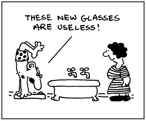 'These new glasses are useless.'