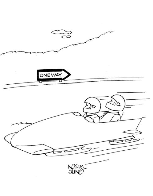 Bobsledders going wrong way on bobsled run
