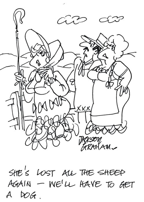 'She's lost all the sheep again-we'll have to get a dog'.