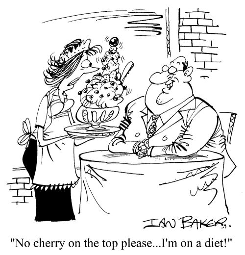 "No cherry on the top, please....I'm on a diet!"