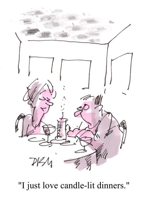 "I just love candle-lit dinners."