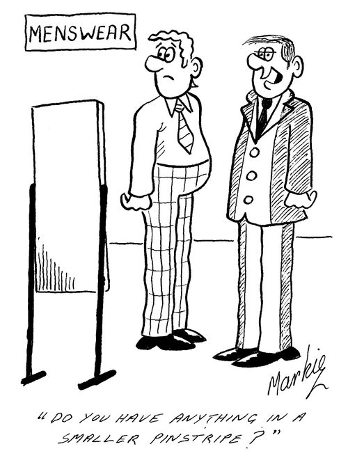 Menswear - "Do you have anything in a smaller pinstripe?"