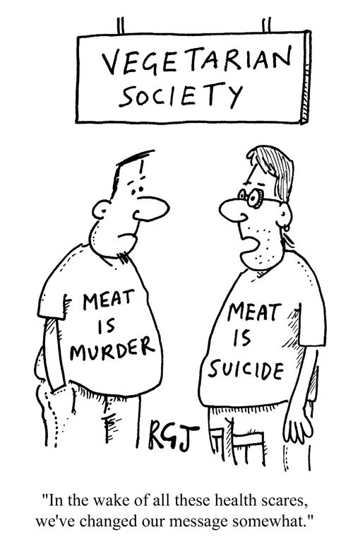 Vegetarian Society "In the wake of all these health scares we've changed our message somewhat."