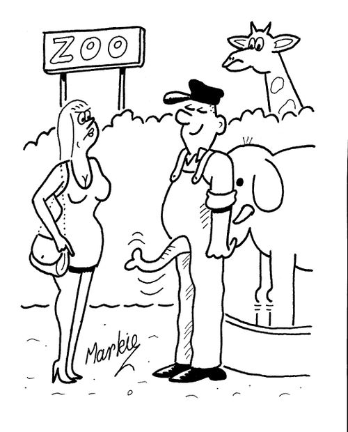 Zoo warden attempting to impress woman visitor