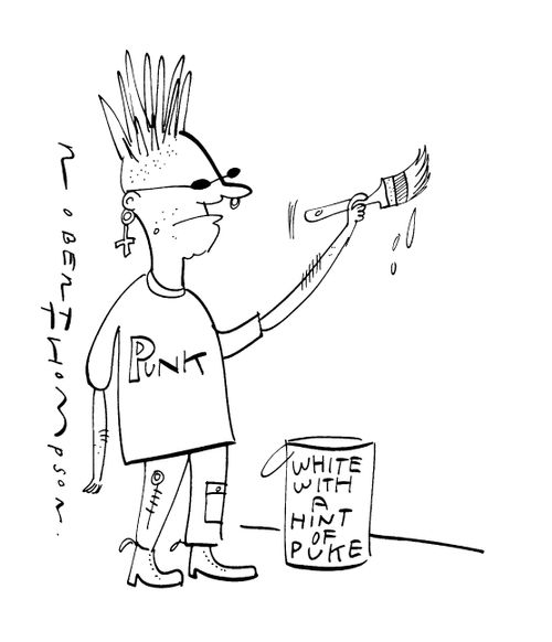 Punk painting his walls 'White with a hint of puke'