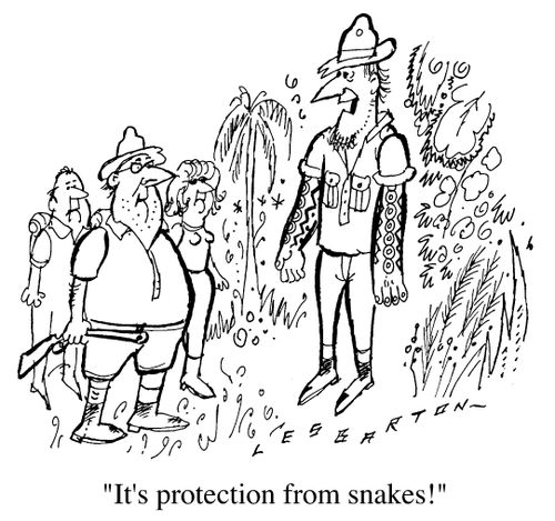 "It's protection from snakes."